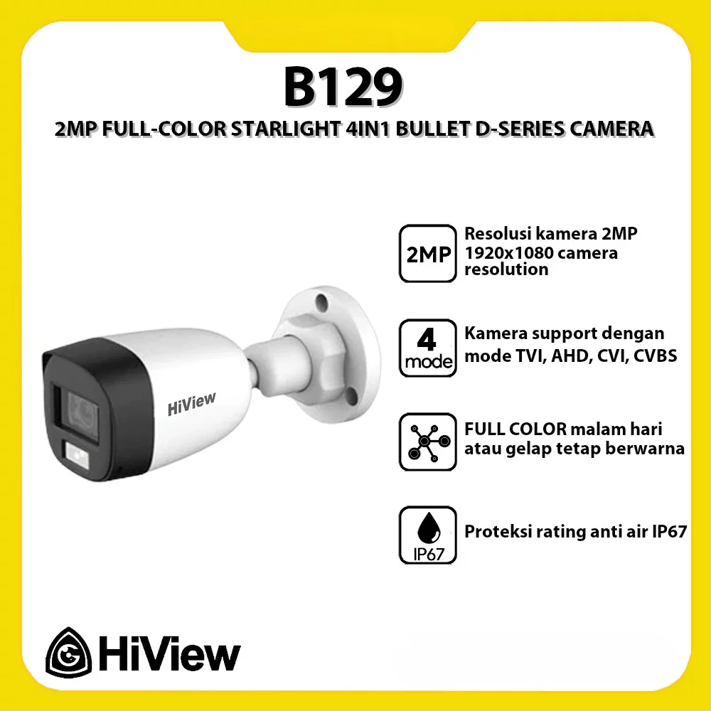 Hiview D-B1290 2MP Full-Color Starlight 4 In 1 Bullet D-Series Camera