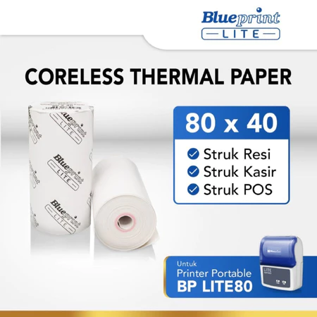 Blueprint Lite Thermal Paper Roll 80x40mm Coreless