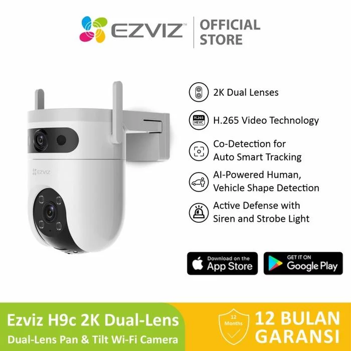 EZVIZ H9C Dual-Lens 2K 3MP+3MP Smart Home Wifi Pan & Tilt IP Camera CCTV Outdoor 1620p