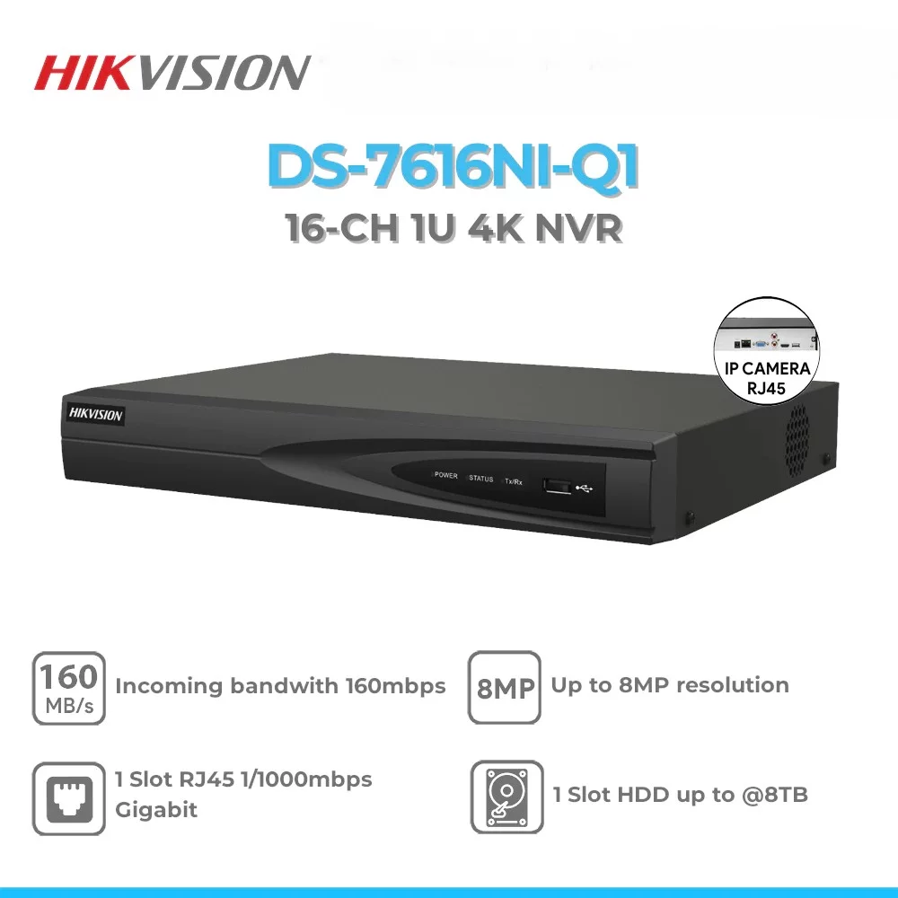 Hikvision DS-7616NI-Q1 16 channel 1U 4K Resolution NVR
