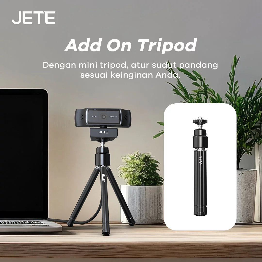 Jete-W21 Webcam 2k QHD 360' Add On Tripot