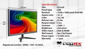 VenomRX SPECTRA View SV22KSK LED Monitor 22" FHD image 2