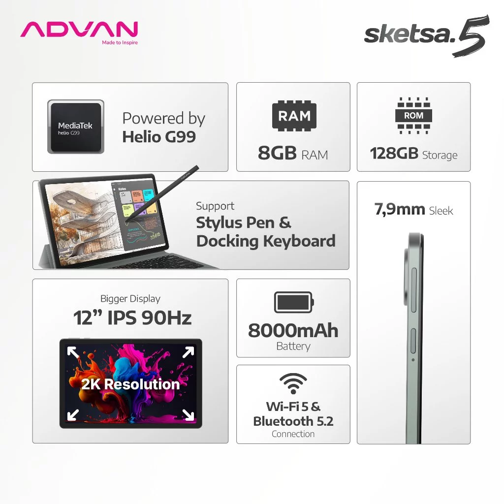 Advan Vandroid Sketsa 5 with Keyboard + Stylus image 3