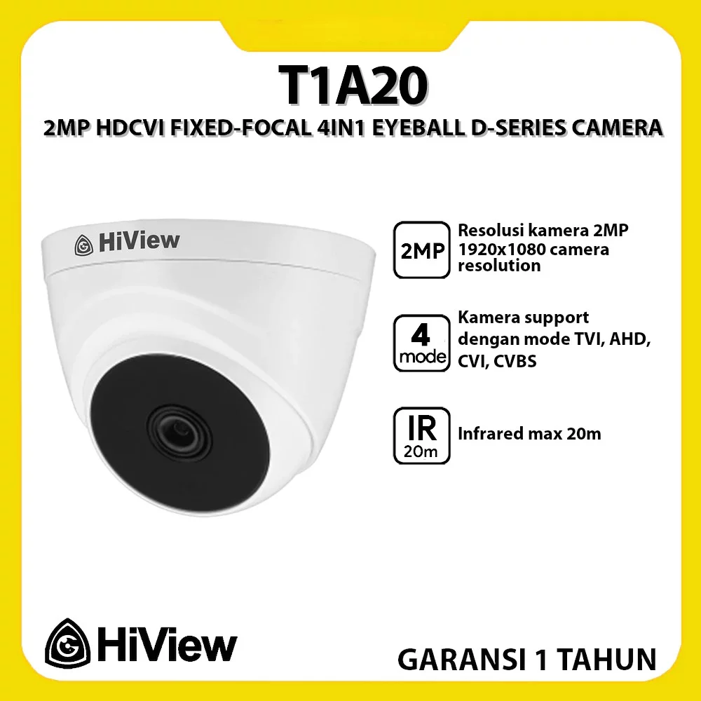 HiView D-T1A20-U 2MP HDCVI Fixed Focal 4in1 Eyeball D-Series Camera