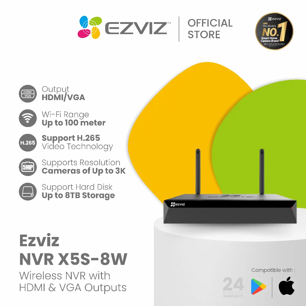 Ezviz Wireless NVR X5S-8W 8 Channel Smart WiFi IP Camera CCTV Support ONVIF