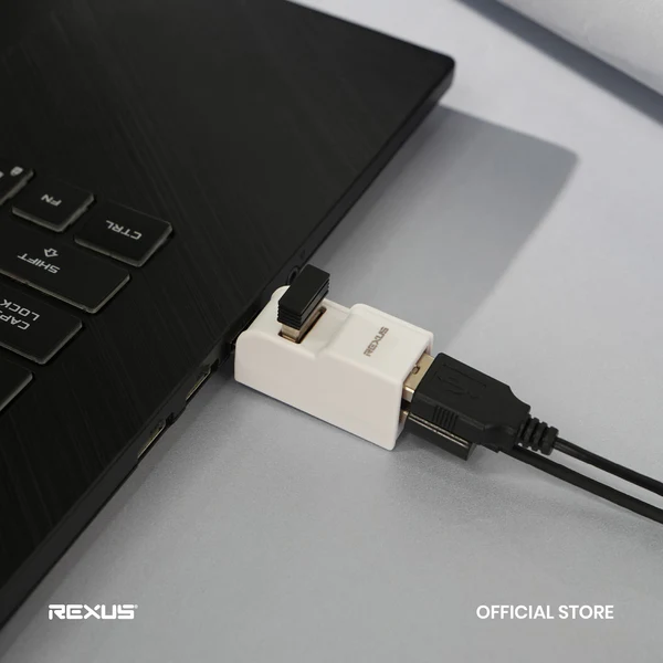 Rexus USB Hub 3in1 RXH-318 Whistle Shape Docking Station White image 2