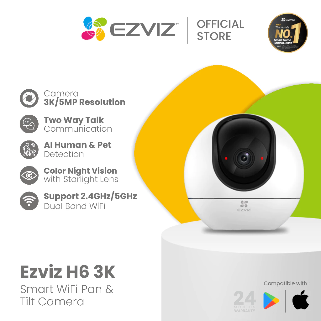 Ezviz H6 3K 5MP Smart Home Wifi IP Camera CCTV Indoor Type C
