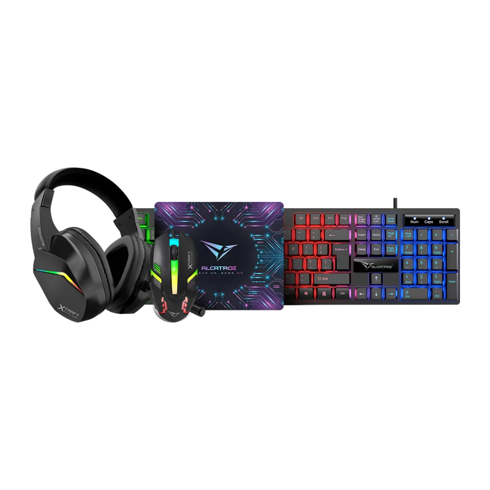 Alcatroz X-Craft Basecamp 4in1 Wired Keyboard+Mouse Gaming Combo ( Mousepad+ Headset )
