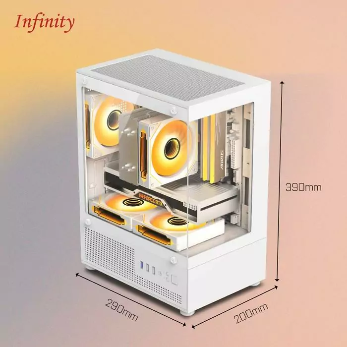 Infinity NOIR V2 Tempered Glass M-ATX Gaming Case White