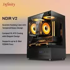 Infinity NOIR V2 Tempered Glass M-ATX Gaming Case Black