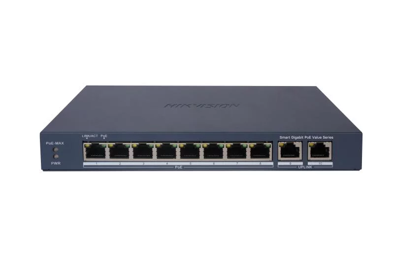 Hikvision DS-3E1510P-EI/M PoE 8 Port Gigabit Smart Managed Switch Hub 2 Uplink