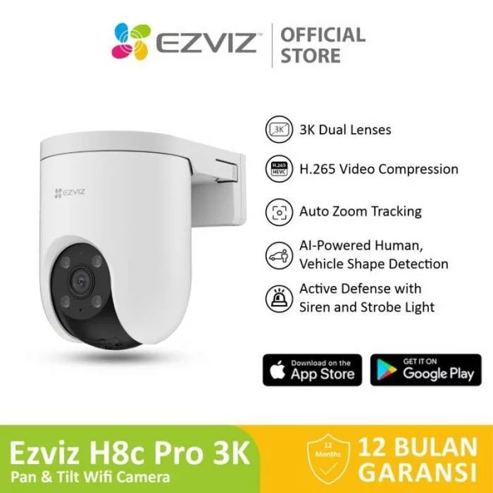 Ezviz H8C 5MP 3K Outdoor CCTV Pan & Tilt Wifi IP Camera Auto Tracking 1080p