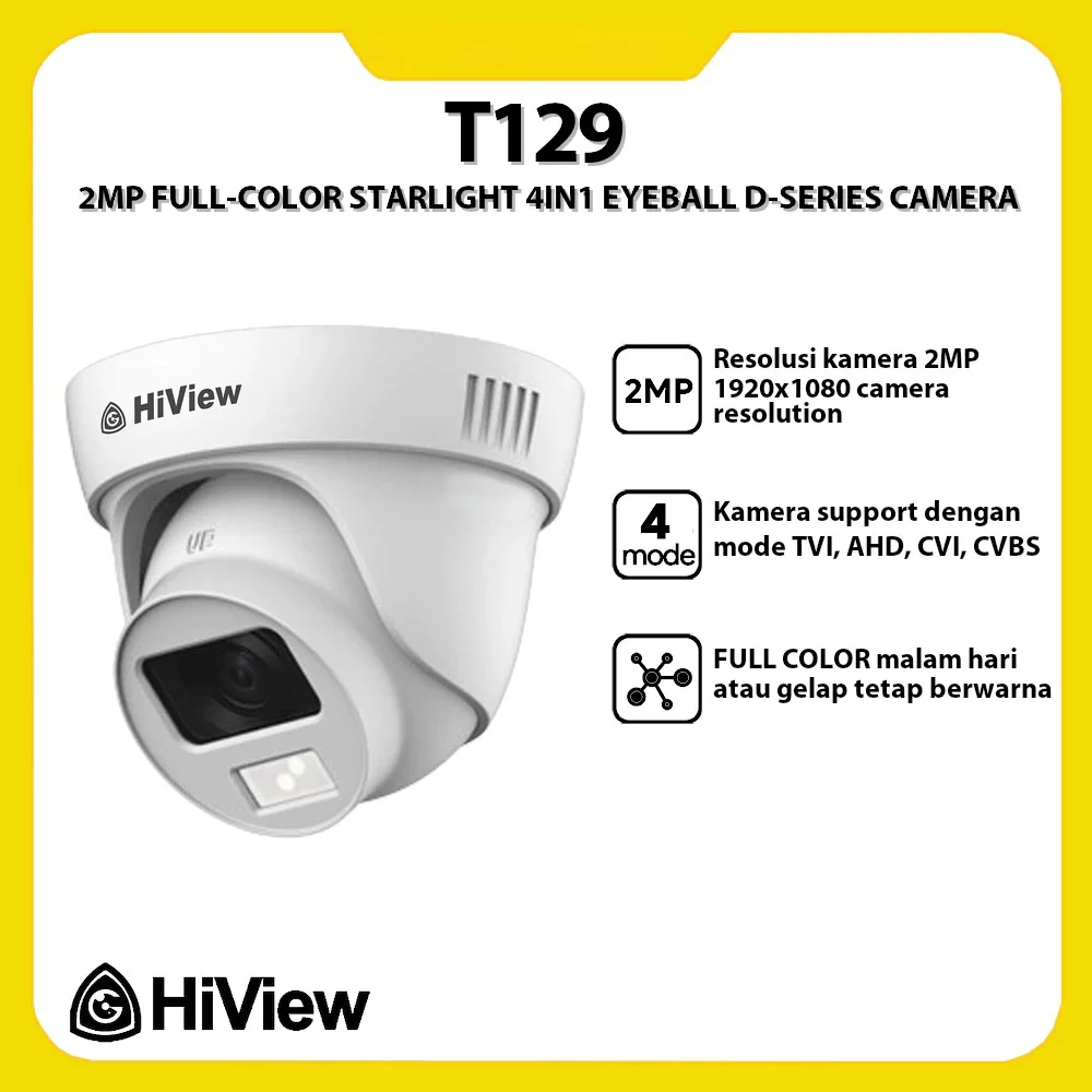 Hiview D-T1290 2MP Full Color Starlight 4in1 Eyeball D-Series Camera (2.8mm)